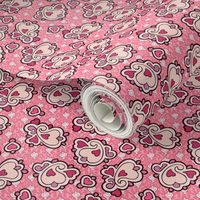 heart ditsy paisley pink