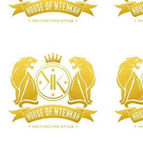 House of NteKKah Gold on White Logo Mirror