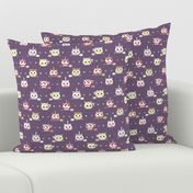 Tribal Boho Owls Purple