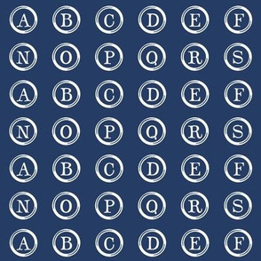 (small-scale) Typewriter Keys on Navy Blue