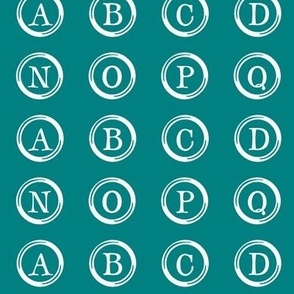 Typewriter Keys on Teal