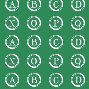 Typewriter Keys on Sea Green