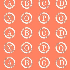 Typewriter Keys on Coral Pink