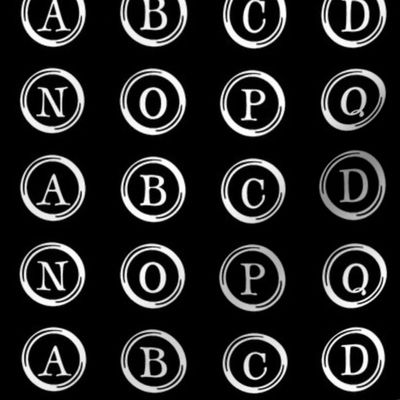 Typewriter Keys on Black