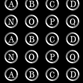 Typewriter Keys on Black