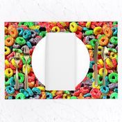 1 fruit flavored breakfast cereal loop rings rainbow colorful food neon green purple blue red yellow seamless pop art 