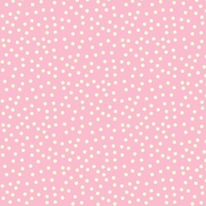 Twinkling Creamy Dots on Lolly Pink - Medium Scale