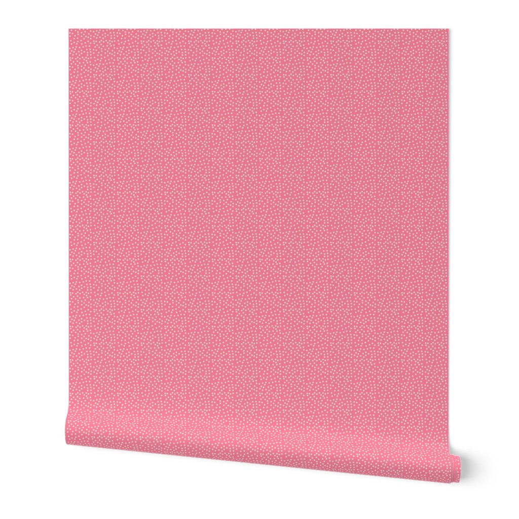 Twinkling Creamy Dots on Rosy Pink - Extra Small Scale