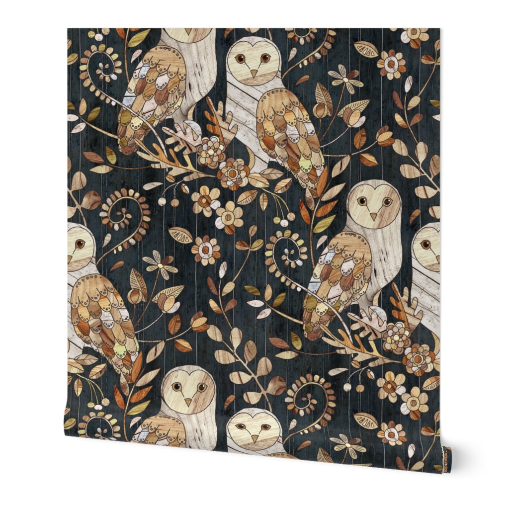 Wooden Wonderland Barn Owl Collage - large