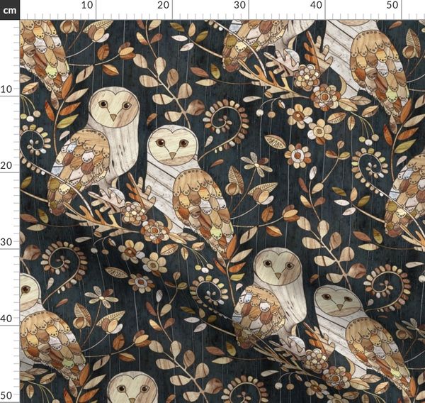 Society6 Wooden Wonderland Barn Owl Collage by Micklyn on Throw Pillow 