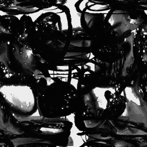  abstract ocean black and white  watercolor