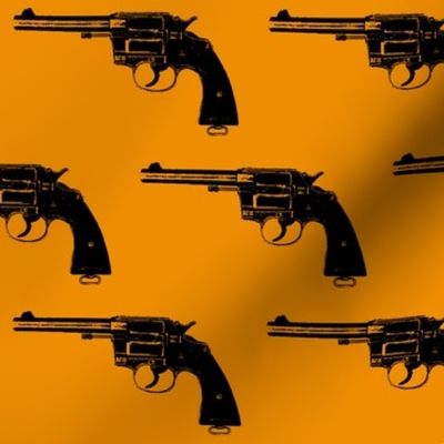 4" Colt Revolvers on Orange