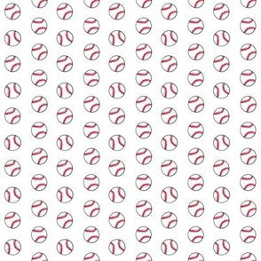 baseball sports themed baseballs fabric design white - smallest