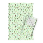 Meadow flowers on green  || watercolor floral pattern