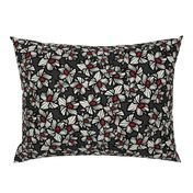 Orchid Floral pattern in Brown, Black, White & Red
