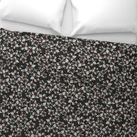 Orchid Floral pattern in Brown, Black, White & Red