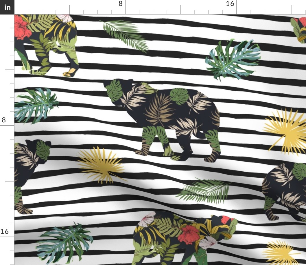 21" Tropical Safari Mix & Match - Black Stripes