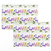 Rainbow of summer flowers stripe