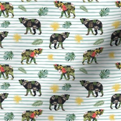 4" Tropical Safari Mix & Match - Green Stripes