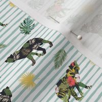 4" Tropical Safari Mix & Match - Green Stripes