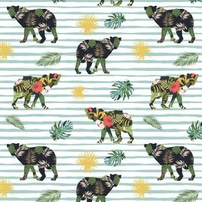 4" Tropical Safari Mix & Match - Green Stripes