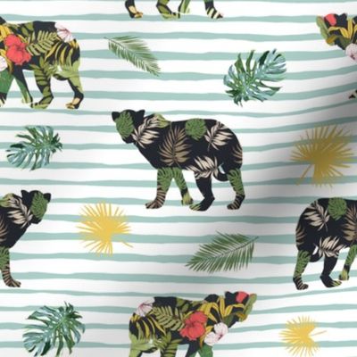 8" Tropical Safari Mix & Match - Green Stripes