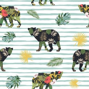 8" Tropical Safari Mix & Match - Green Stripes