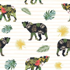 8" Tropical Safari Mix & Match - Ivory Stripes