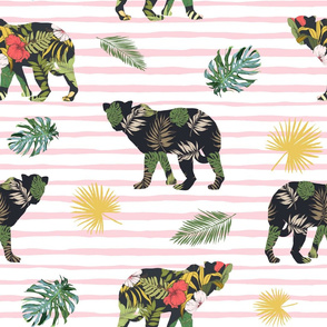 21" Tropical Safari Mix & Match - Pink Stripes