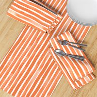 Vertical Watercolor Stripes M+M Tangerine by Friztin