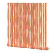Vertical Watercolor Stripes M+M Tangerine by Friztin