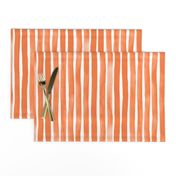 Vertical Watercolor Stripes M+M Tangerine by Friztin