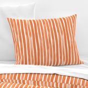 Vertical Watercolor Stripes M+M Tangerine by Friztin