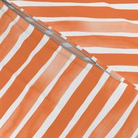 Vertical Watercolor Stripes M+M Tangerine by Friztin