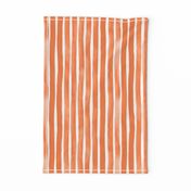 Vertical Watercolor Stripes M+M Tangerine by Friztin