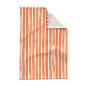 Vertical Watercolor Stripes M+M Tangerine by Friztin