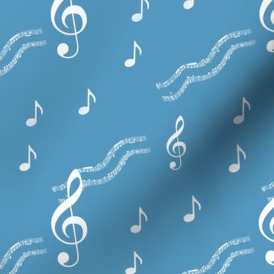 Music Notes Blue and white