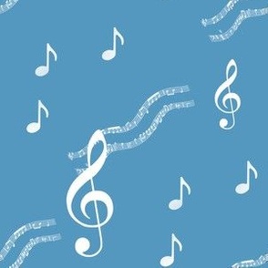 Music Notes Blue and white