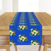 floral kumquats on blue