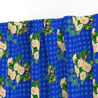 floral kumquats on blue