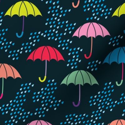 umbrellas on navy