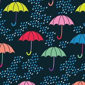 umbrellas on navy