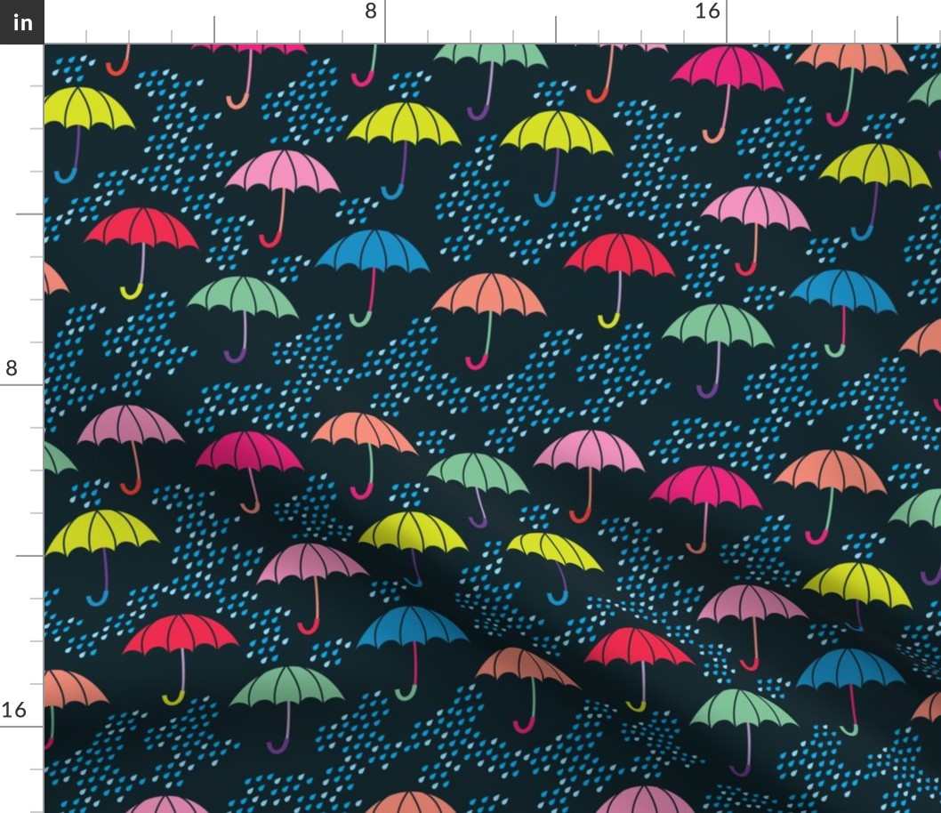 umbrellas on navy