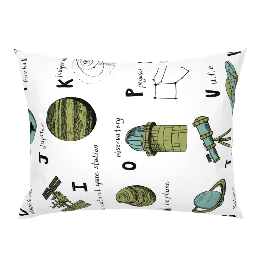 ABC astronauts fabric outer space quilt coordinates wholecloth