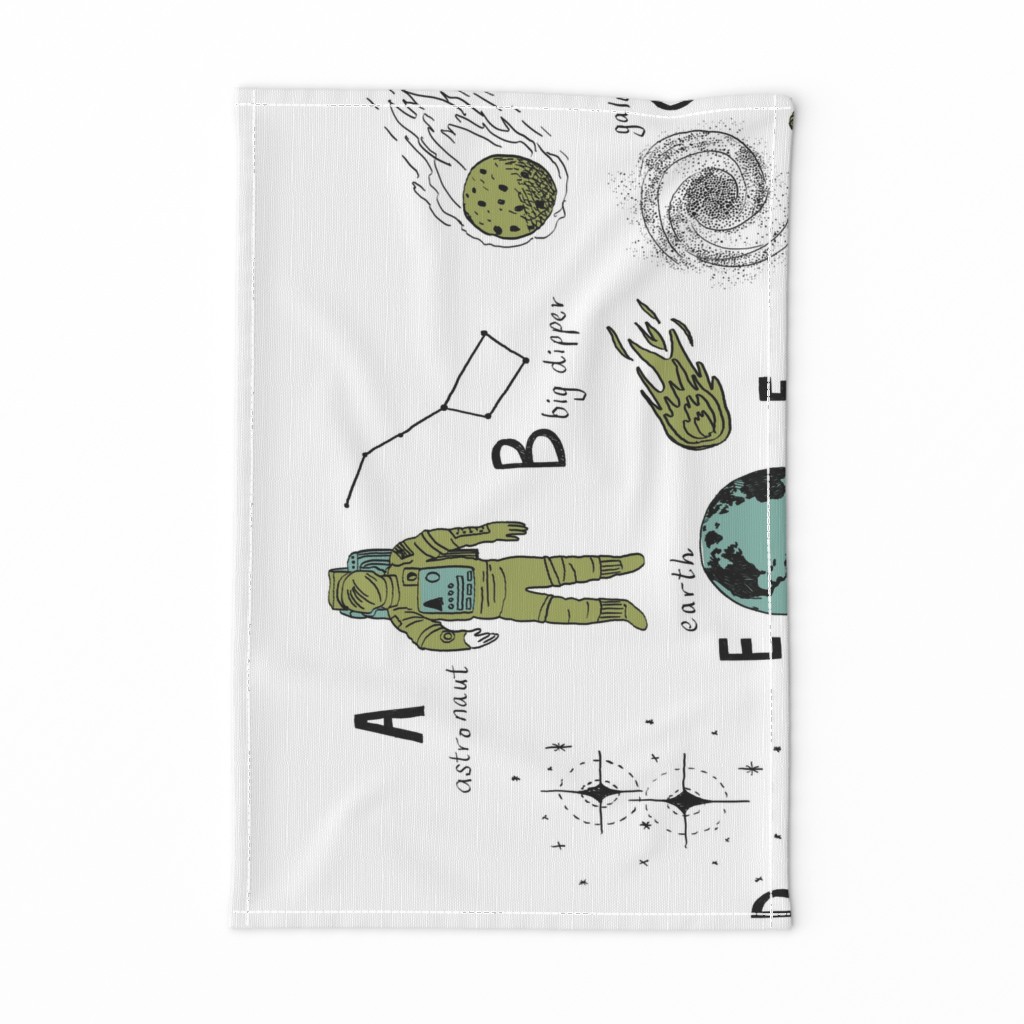 ABC astronauts fabric outer space quilt coordinates wholecloth