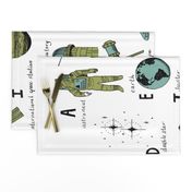 ABC astronauts fabric outer space quilt coordinates wholecloth