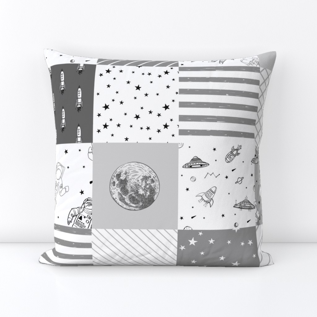 quilt spaceships fabric outer space quilt wholecloth cheater 