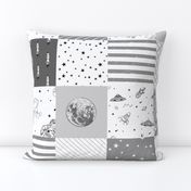 quilt spaceships fabric outer space quilt wholecloth cheater 