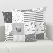 quilt spaceships fabric outer space quilt wholecloth cheater 