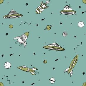 spaceships ufo fabric outer space quilt coordinates opal